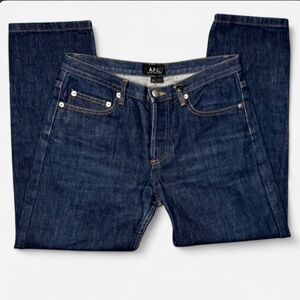 A.P.C. Rue De Fleurus Paris Selvedge Raw Denim Capri Indigo Jeans Size 28 EUC
